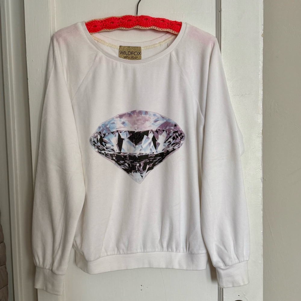Wildfox White Label Velvet Diamond Graphic Sweater